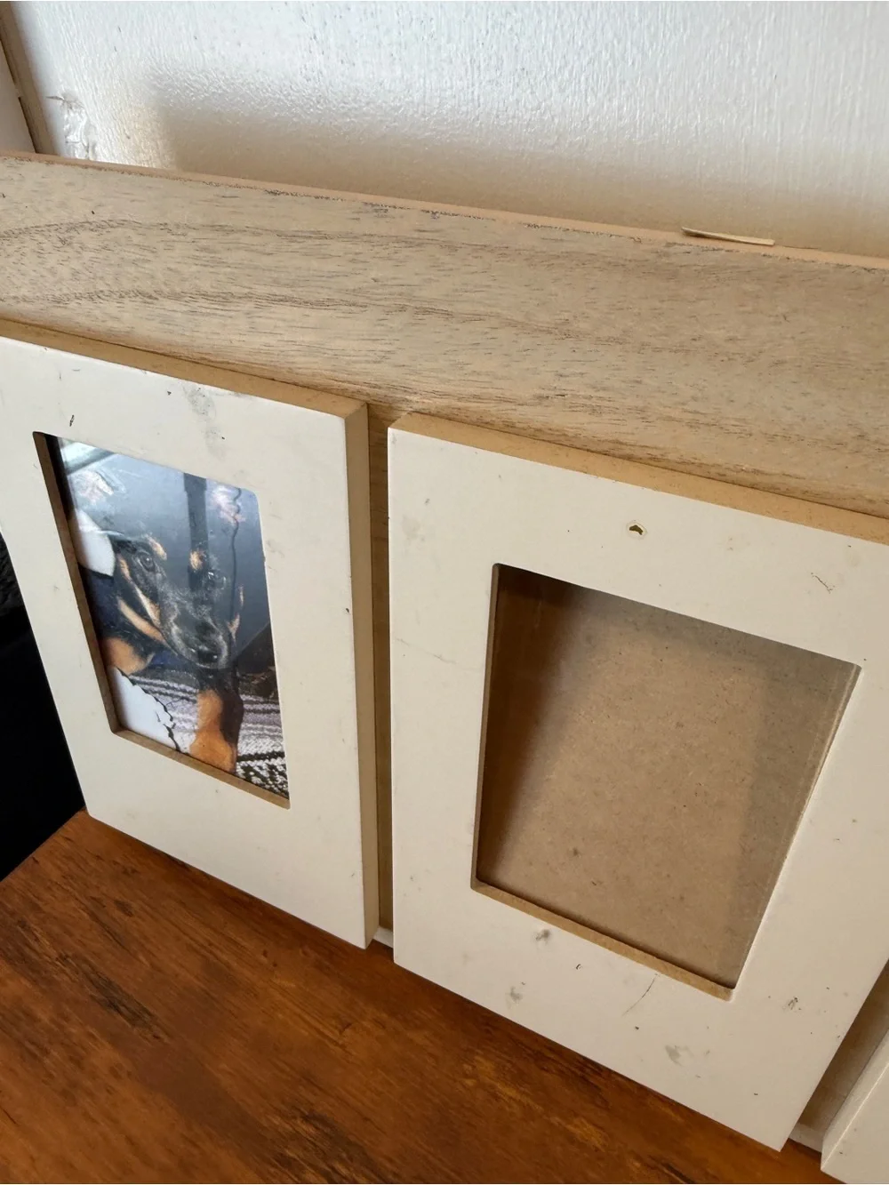 Beige Triple Photo Frame Wall Display